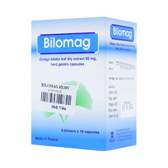 Thuốc Bilomag 80mg Natur Produkt Pharma điều trị suy tuần hoàn não, giảm chú ý tập trung