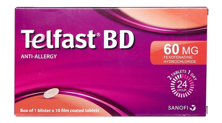 Telfast BD 60mg -Fexofenadine HCl điều trị viêm mũi dị ứng, mày đay