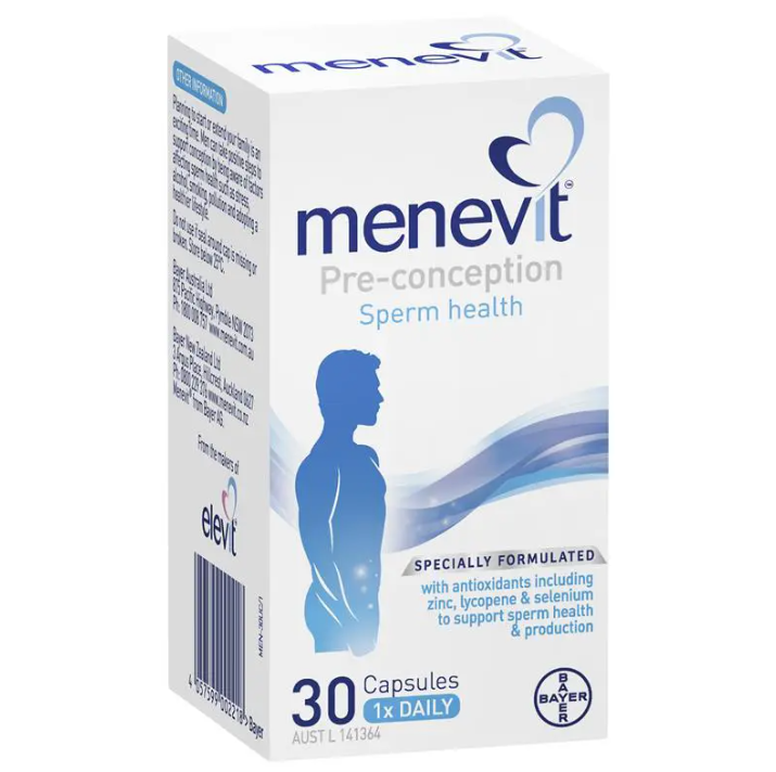 Viên uống cải thiện chất lượng tinh trùng ở Nam giới Menevit của Úc, hộp 30 viên