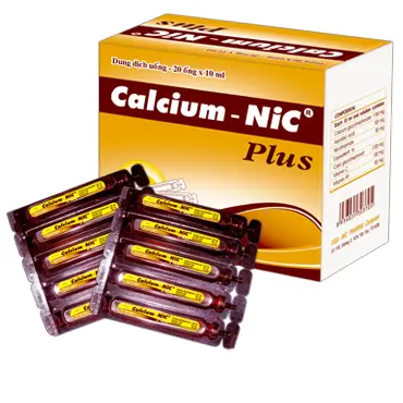 Dung dịch uống Calcium - NiC Plus bổ sung, phòng ngừa thiếu Canxi (20 ống x 10ml)
