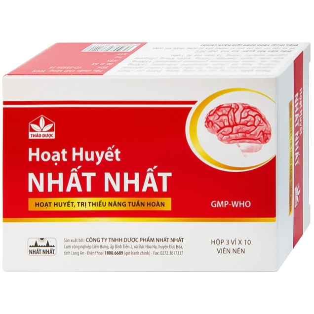 Thuốc Hoạt Huyết Nhất Nhất giúp hoạt huyết, trị thiếu năng tuần hoàn