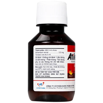 Thuốc Atilene 2.5mg/5ml An Thiên điều trị các bệnh hô hấp, viêm mũi, hắt hơi, sổ mũi (100ml)