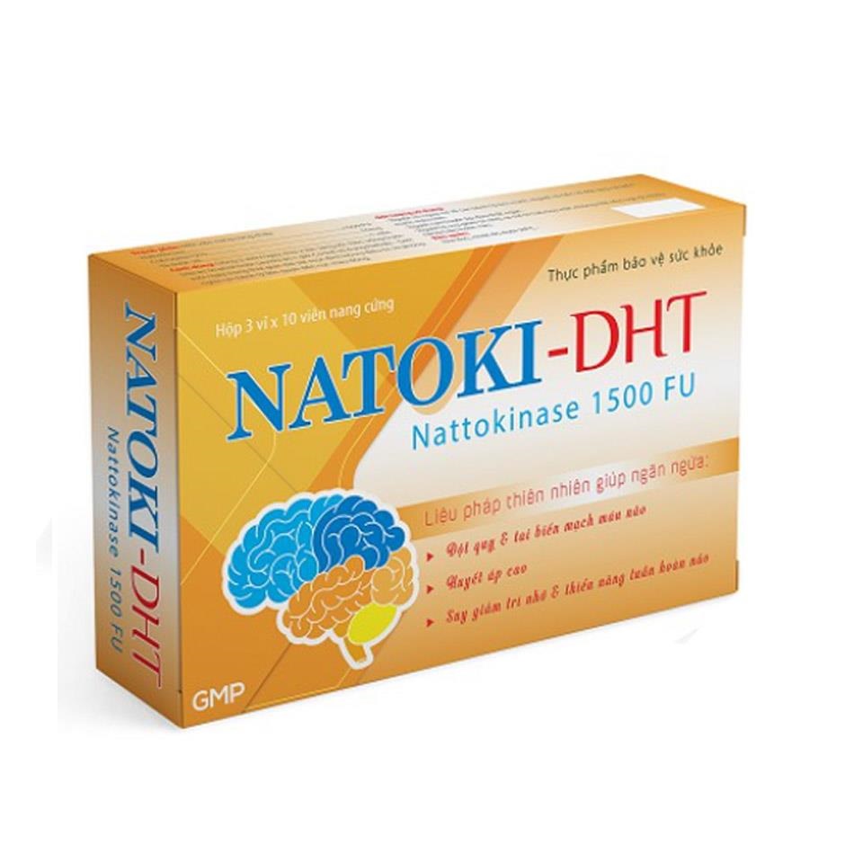 Tăng tuần hoàn và lưu thông máu Nattoki-DHT hộp 3 vỉ x 10 viên