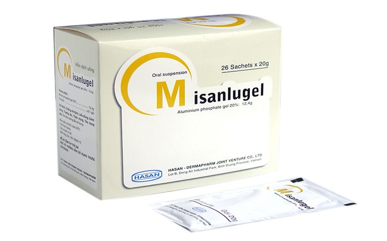 Hỗn dịch uống Misanlugel 20% trị viêm thực quản, viêm dạ dày, loét dạ dày – tá tràng (hộp 26 gói)