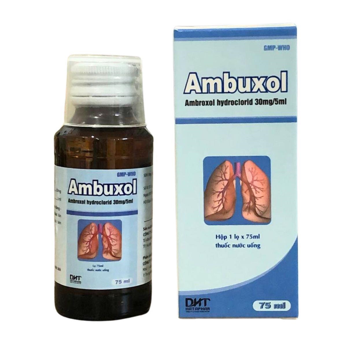 Thuốc Ambuxol 30mg/5ml điều trị bệnh hô hấp giúp tiêu các chất nhầy. 