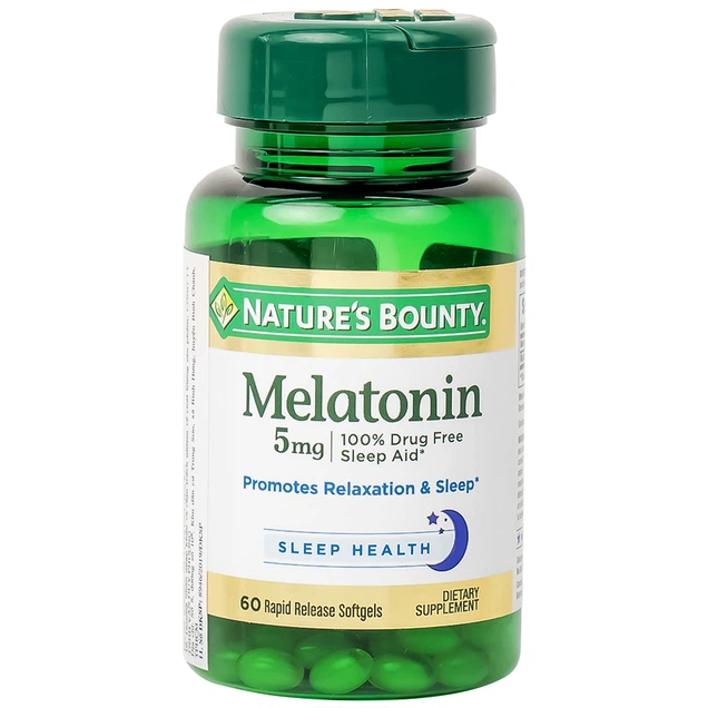 Viên uống Melatonin Nature's Bounty giúp điều hòa giấc ngủ, giúp ngủ sâu giấc 