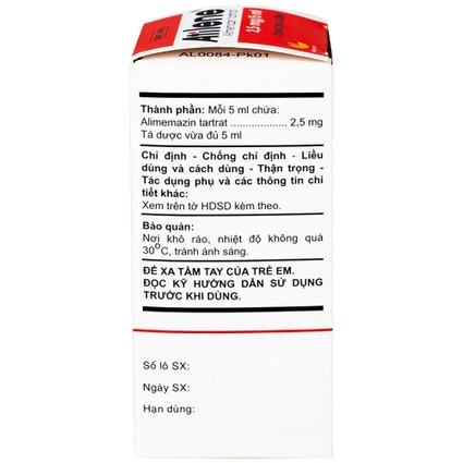 Thuốc Atilene 2.5mg/5ml An Thiên điều trị các bệnh hô hấp, viêm mũi, hắt hơi, sổ mũi (100ml)