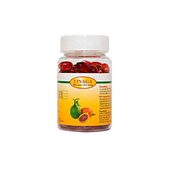 Viên uống Dầu Gấc Vinaga giúp cung cấp vitamin, chất chống oxy hóa (100 viên)