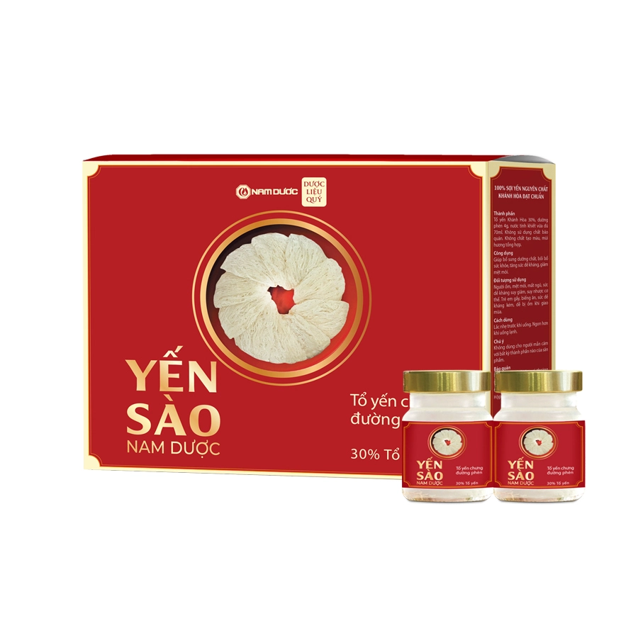YẾN SÀO NAM DƯỢC TỔ YẾN CHƯNG ĐƯỜNG PHÈN ( HỘP 6 LỌ)