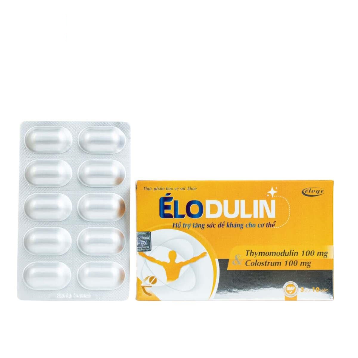 Hỗ trợ tăng sức đề kháng cho cơ thể ÉLODULIN hộp 3 vỉ x 10 viên