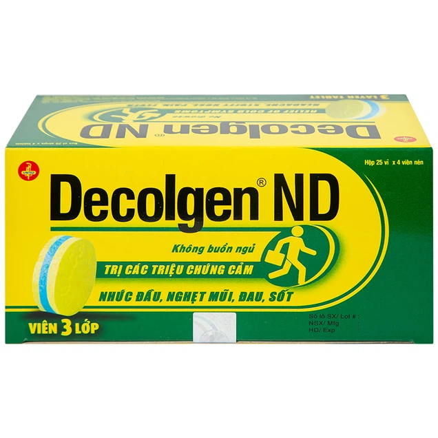 Thuốc Decolgen ND United điều trị các triệu chứng cảm thông thường, viêm mũi dị ứng (25 vỉ x 4 viên)