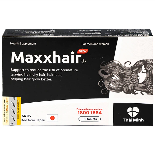 Viên uống Maxxhair New Thái Minh hỗ trợ tóc mọc chắc khỏe và giảm nguy cơ rụng tóc