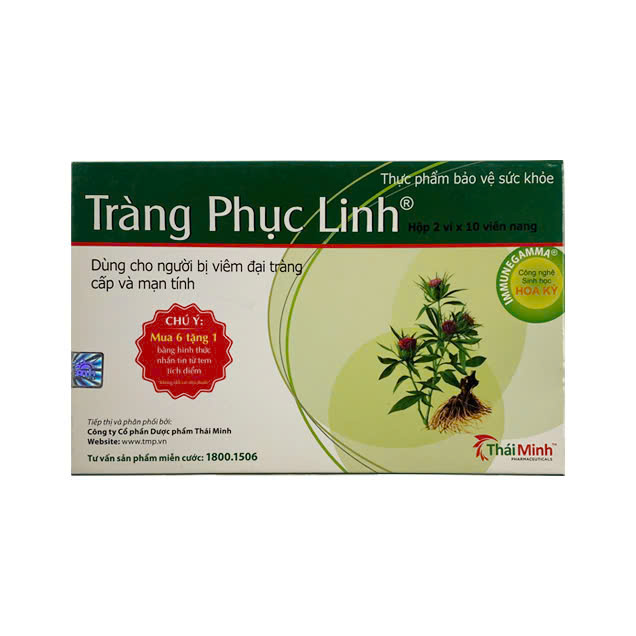 Viên uống Tràng Phục Linh Thái Minh hỗ trợ cho viêm đại tràng (2 vỉ x 10 viên)