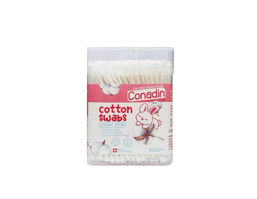 Tăm bông kháng khuẩn Conadin Baby mềm mại dành cho trẻ em 