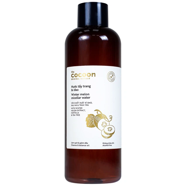 Nước tẩy trang bí đao Cocoon Winter melon micellar water làm sạch da và loại bỏ lớp trang điểm (500ml)