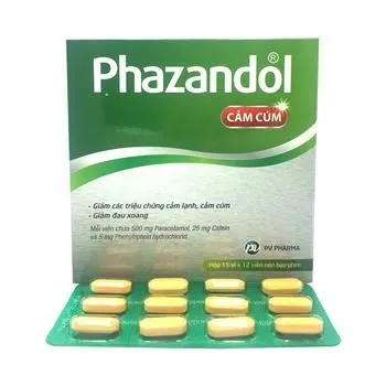 Thuốc trị cảm cúm Phazandol Cảm Cúm hộp 15 vỉ x 12 viên nén bao phim