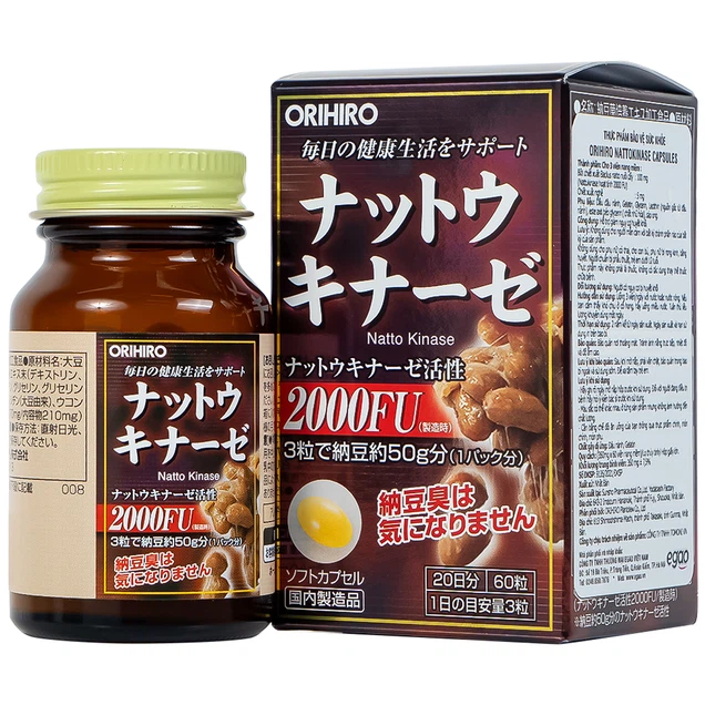 Viên nang Orihiro Nattokinase hỗ trợ giảm nguy cơ huyết khối