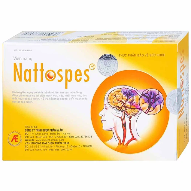 Viên uống Nattospes Á Âu hỗ trợ giảm nguy cơ hình thành và làm tan cục máu đông 