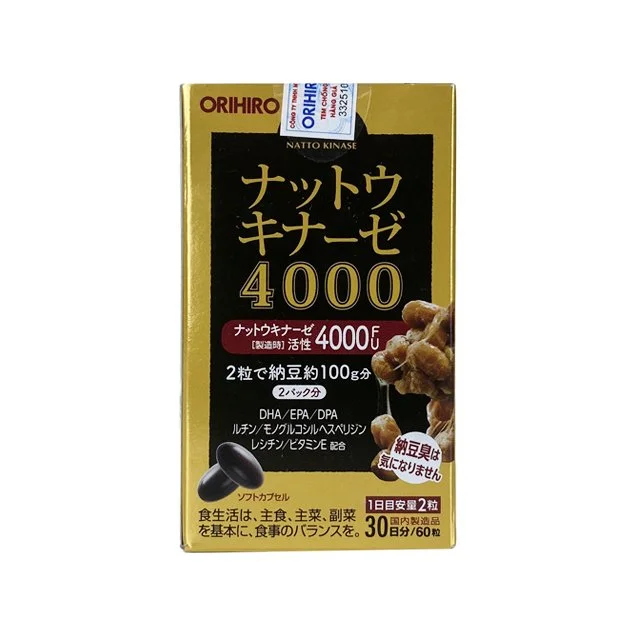 Viên uống phòng ngừa đột quỵ, tai biến Orihiro Nattokinase 4000FU