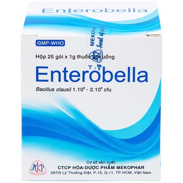 Thuốc bột Enterobella Mekophar điều trị và phòng ngừa rối loạn vi sinh đường ruột (25 gói x 1g)