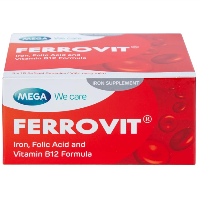 Ferrovit điều trị thiếu máu do thiếu sắt (5 vỉ x 10 viên)