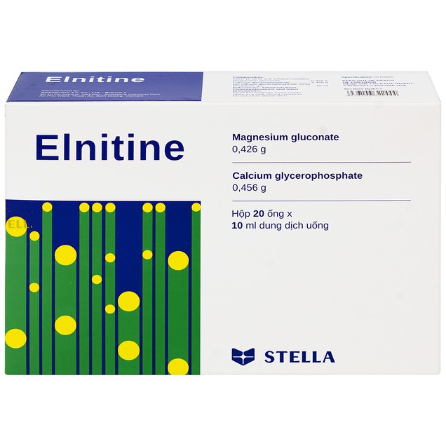 Dung dịch uống Elnitine 10ml Stella bổ sung calcium và magnesium cho người bệnh (20 ống)