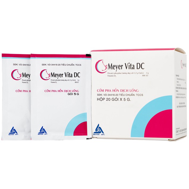 Cốm Pha Hỗn Dịch Uống Meyer Vita DC điều trị và phòng ngừa thiếu vitamin D và canxi, loãng xương
