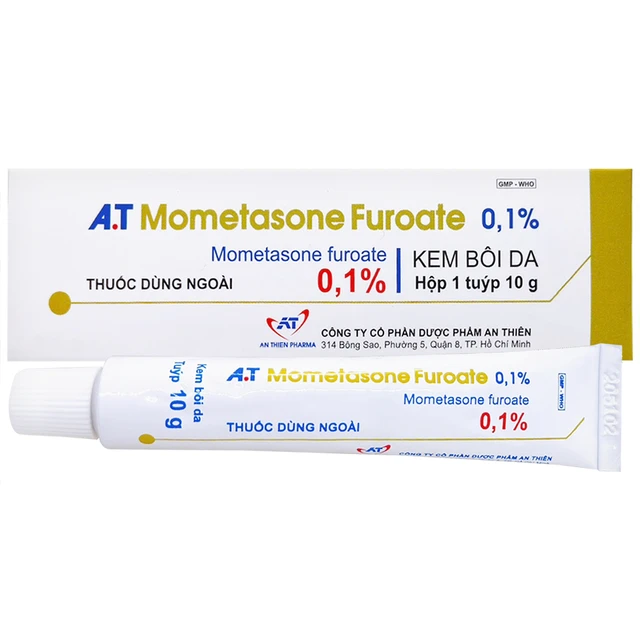 Kem bôi da A.T Mometasone Furoate 0.1% An Thiên giảm viêm, ngứa ở các bệnh da (10g)