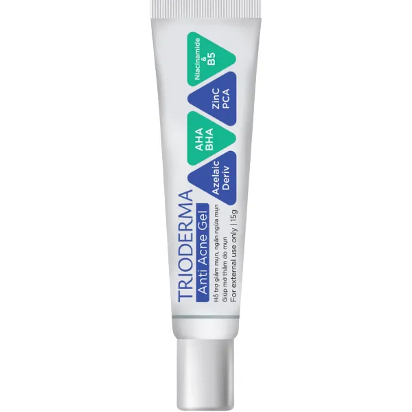 Gel bôi giảm mụn, kháng viêm, mờ thâm Trioderma Anti Acne Gel